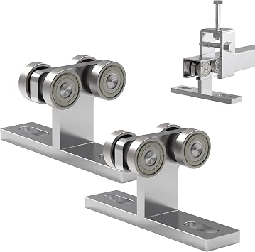 Hoist Trolley,Electric Hoist Installation Roller Trolley 4 Wheel Trolley Assembly Silent for use with 1-5/8" Wide and All 1-5/8" or Taller Strut Channel Silver 2