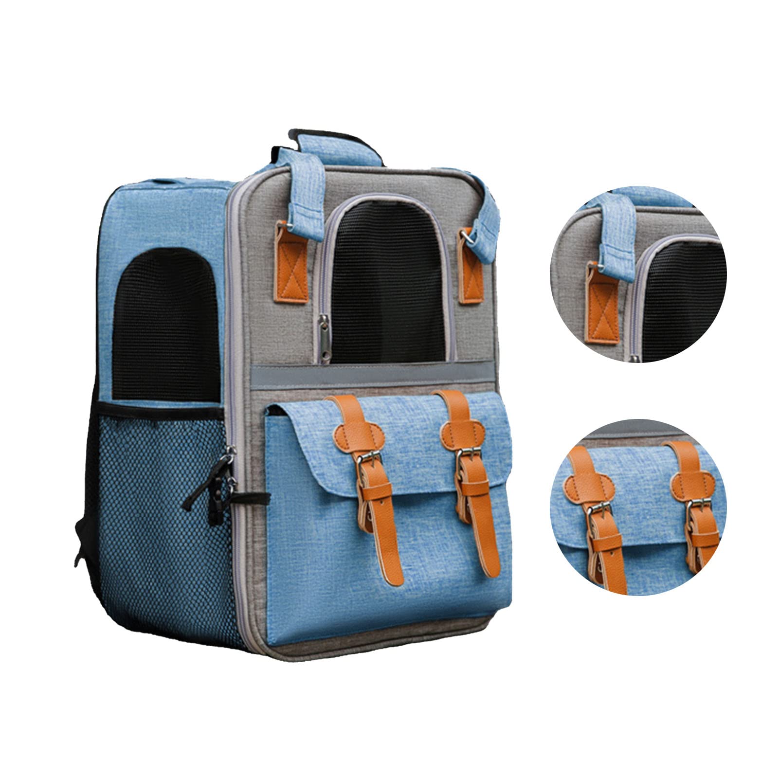 Borsa Zaino per Animali Domestici, Zaino per Gatti Comodo e di Grande capacità per i Cani in Movimento (BLUE)
