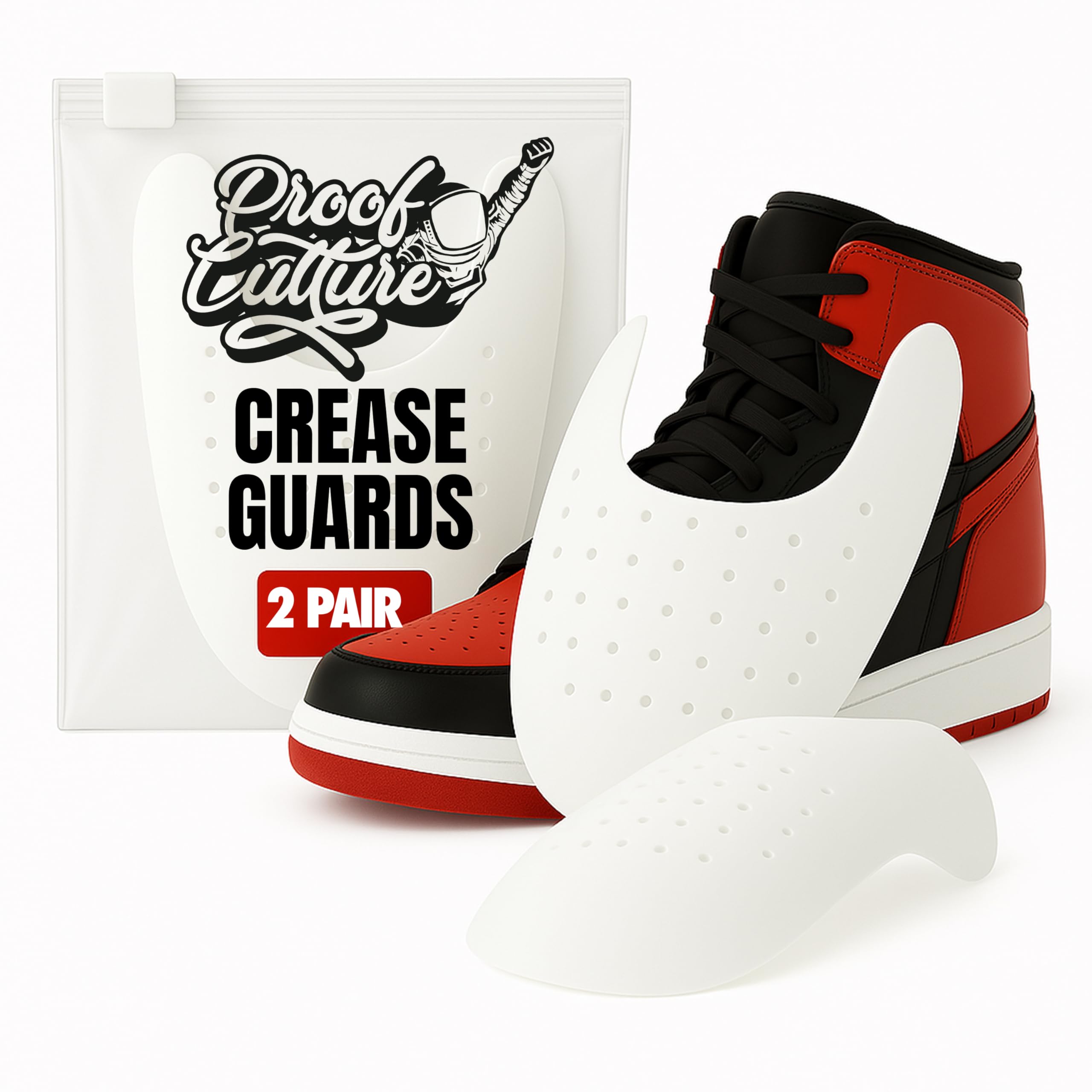 Proof CultureProof Culture Pairs of Shoe Crease Protectors Compatible  with Nike Air Force 1, Jordans, Dunks More Small Size – Comfortable