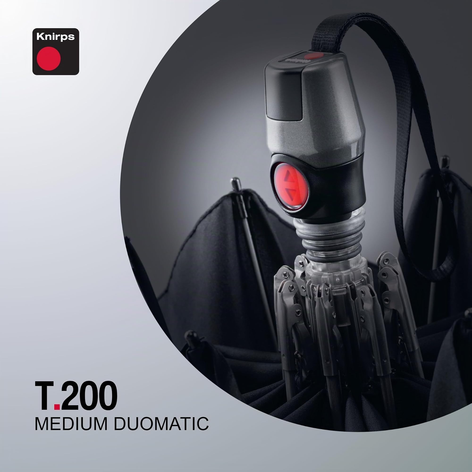 Knirps Duomatic T.200 Medium leichter winddichter Reiseschirm mit 8 Streben, 95% UV-Schutz