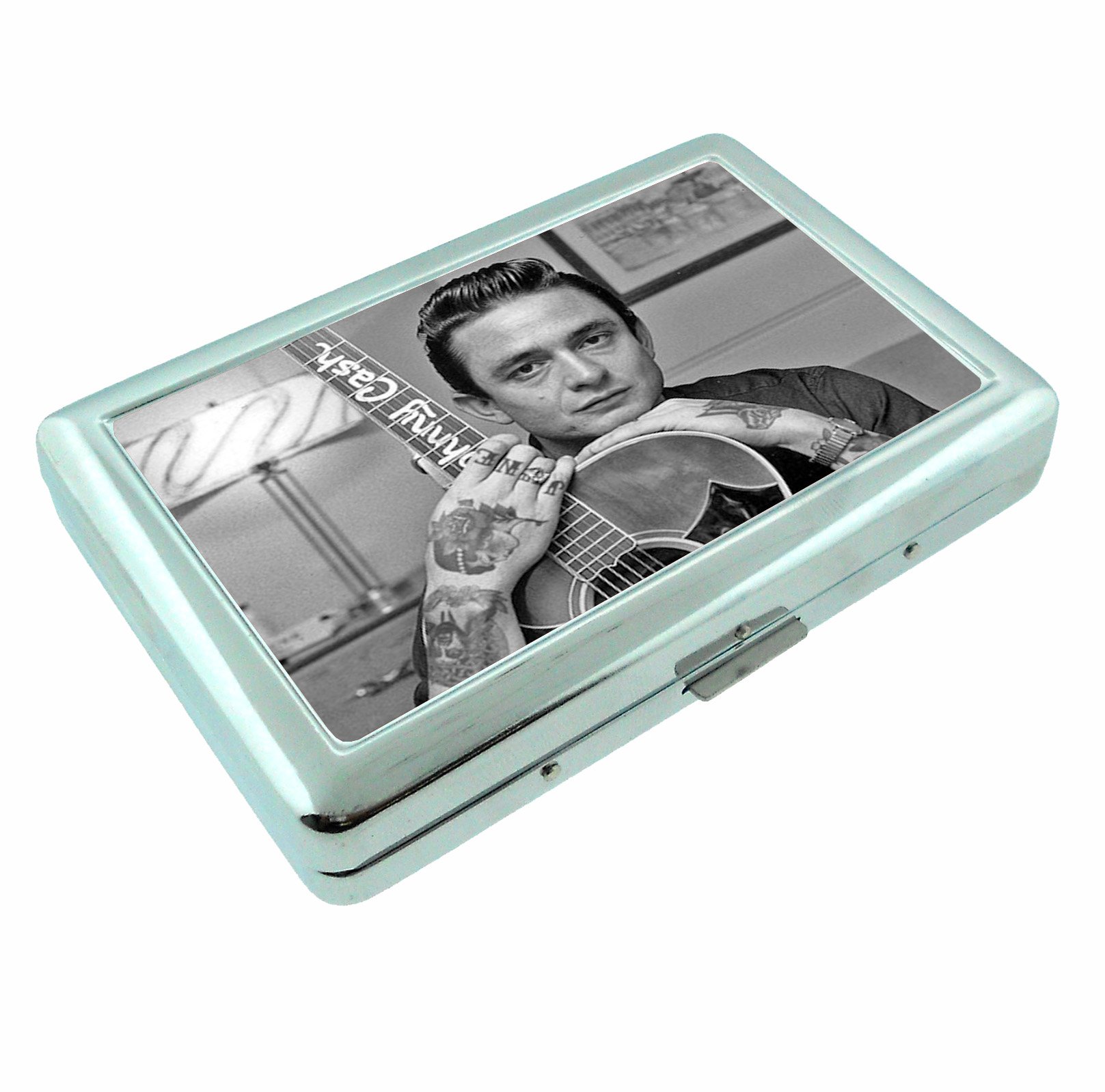 Amazon.com: Johnny Cash Tattoo Metal Silver Cigarette Case Holder Box :  Health & Household