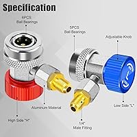 Vista 3 de Los adaptadores de acoplador rápido ajustables AC R134A funcionan como accesorios de calibre de colector de aire acondicionado automático, HVAC