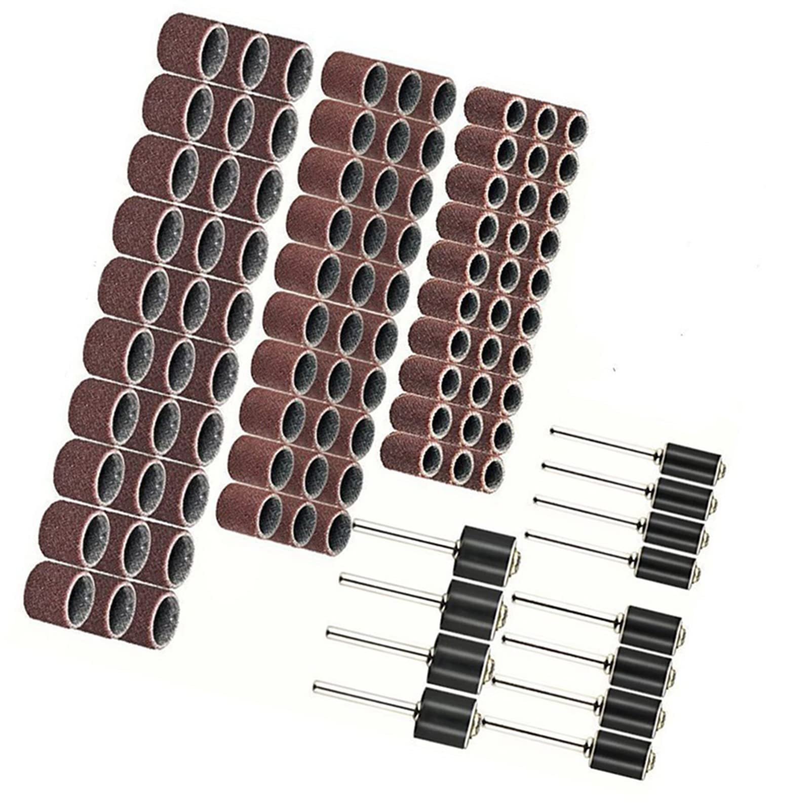 102 Pcs Sanding Drum Set, Drum Sander Sanding Sleeves and Drum Mandrels Set with 12 Pieces Drum Mandrels for Polishing,Grinding,Cutting,Drilling