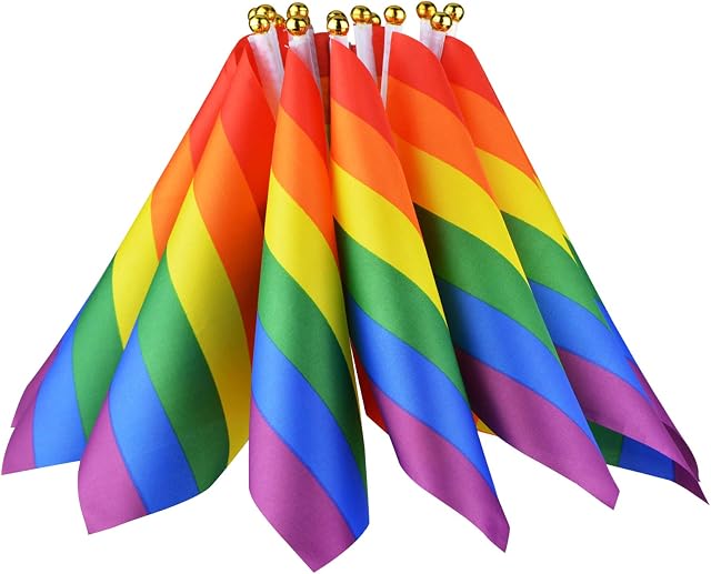 ABOAT 16 Pieces Rainbow Flag Gay Pride Flags Lesbian Peace LGBT Rainbow Flag Banner Festival Carnival