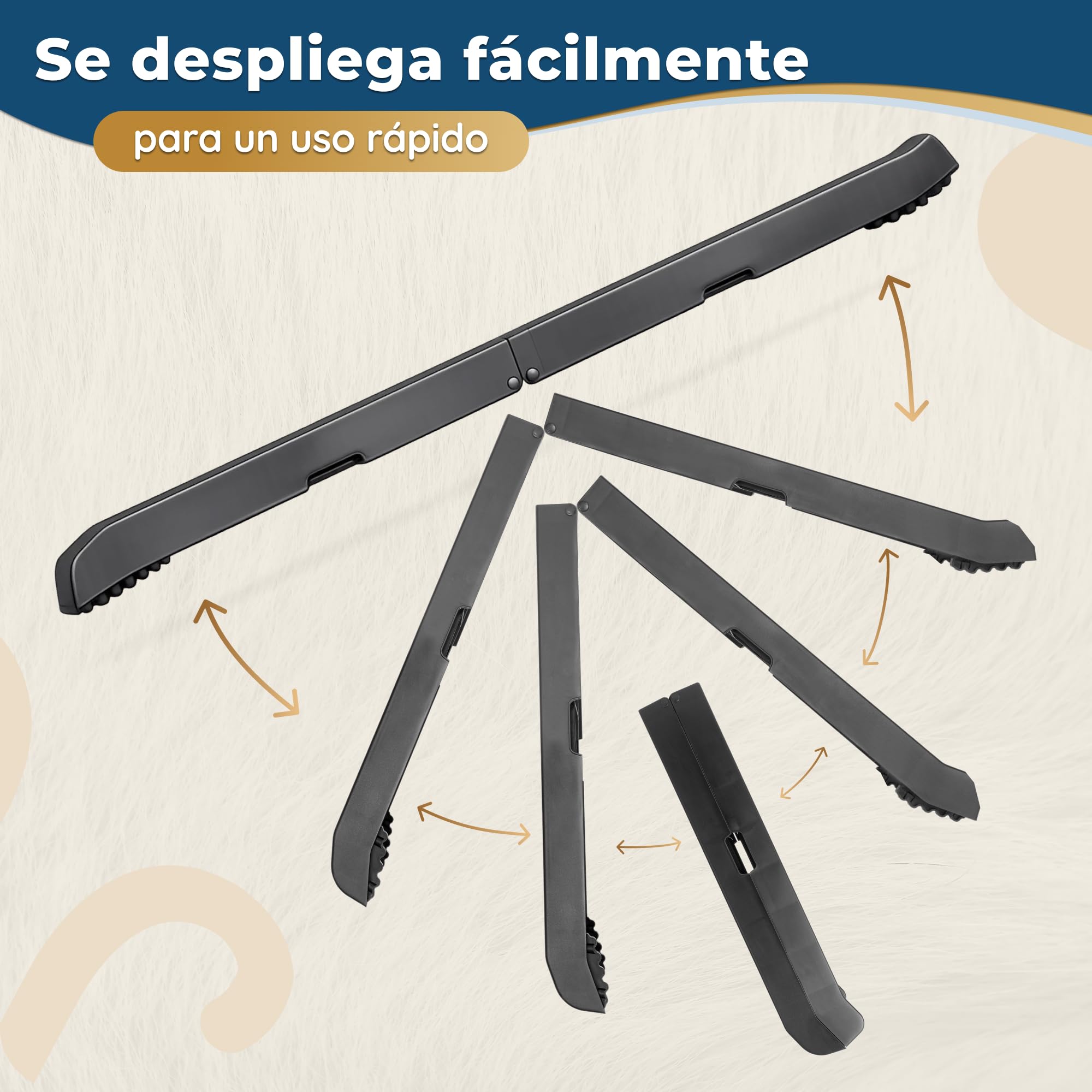 Rampa para Perros para Coche – Estable – Rampa Antideslizante de Goma para Perros Grandes – 174 cm Largo & 38 cm Ancho – para Mascotas hasta 85 kg – Rampa Plegable para SUV – Gris Oscuro