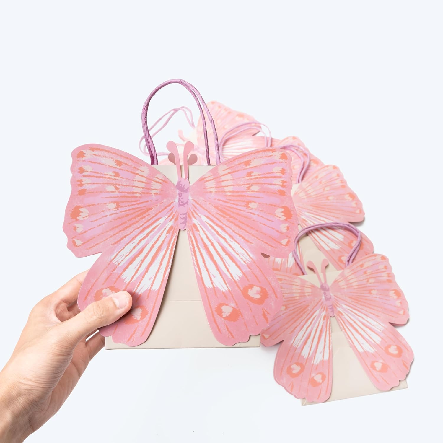Cheerland Pink Butterfly Party Favor Bags for Birthday Baby Shower Woodland Fairy Party Decorations Candy Treat Goodie Butterfly Gift Bags for Girls and Kids Garden Tea Parties Decoration 8 Pcs - Image 3