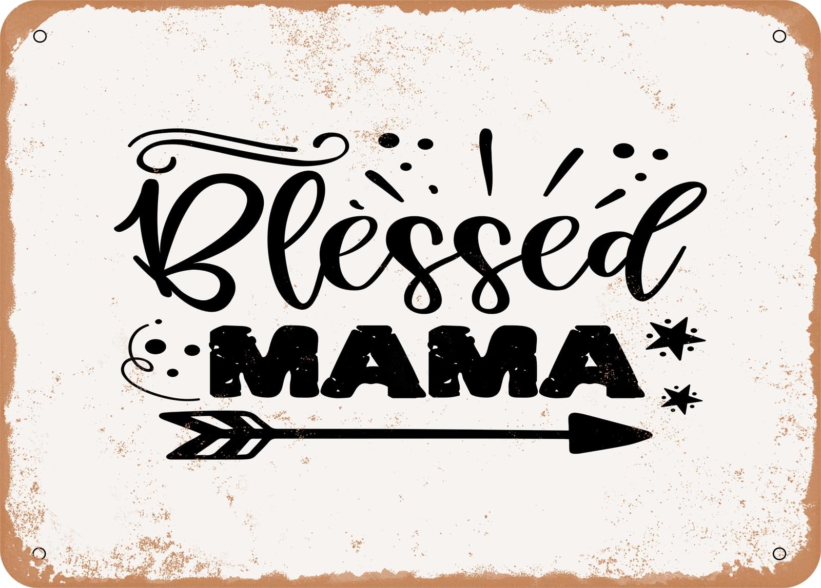 Metal Sign - Blessed Mama - 21 - Vintage Look Sign home decor