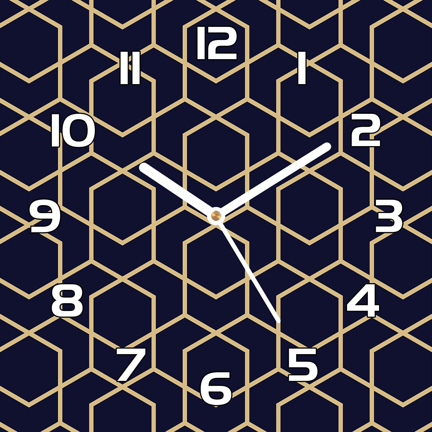 Horloge en verre 30x30 cm Coloray avec aiguilles noires et impression abstraite