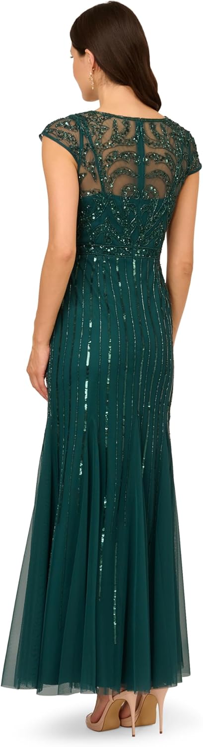 Adrianna Papell Womens Beaded Long Dress - Image 2