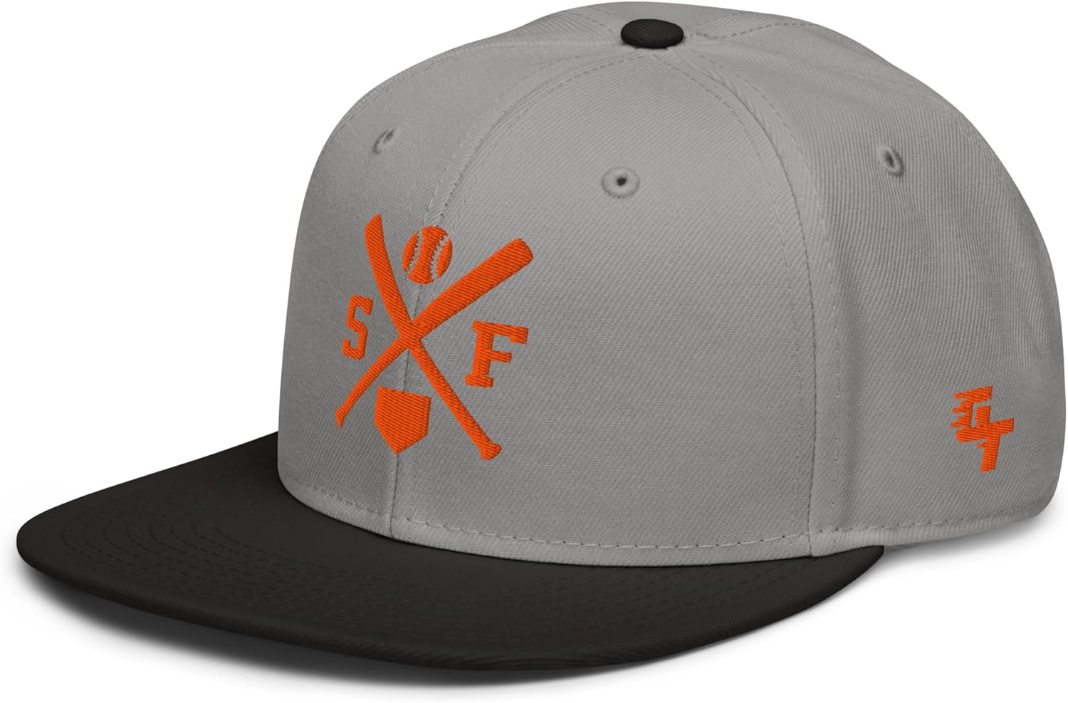 San Francisco Baseball Bats Retro SF Snapback Hat Baseball Cap Black / Gray / Gray One Size