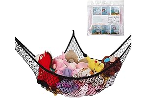 Wall Sling Storage Net for Stuffed Animals; Jumbo Toy Storage Corner Net-70"...