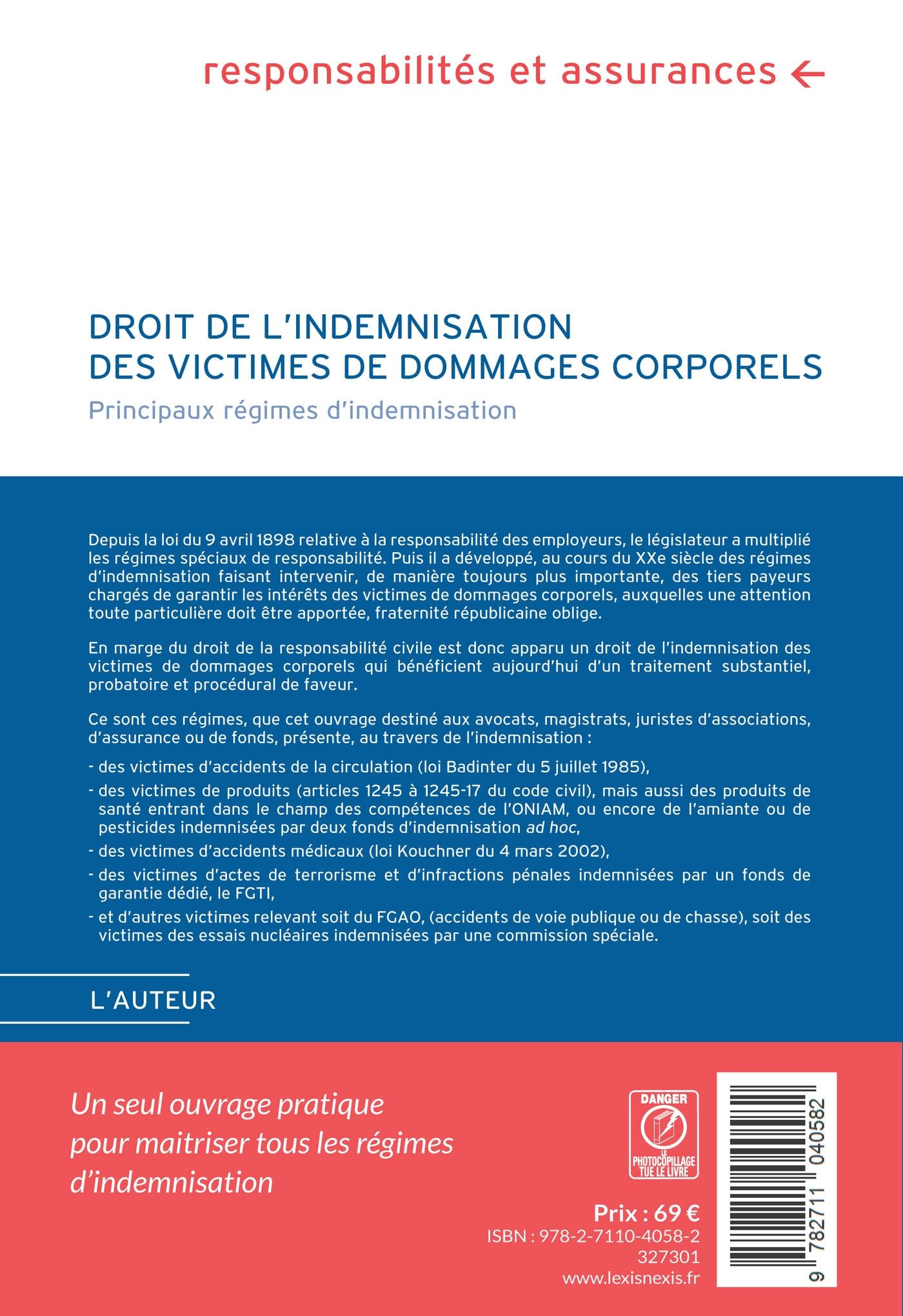 Droit de l'indemnisation des victimes de dommages corporels
