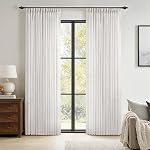 MIULEE Pinch Pleated Rideaux en lin de terre cuite 90 Poches longues 2 Panneaux pour chambre à coucher salon, doux lin épais Texturé Fenêtre Draps Back Tab Crochets Semi Sheer Filtre de lumière Rust Boho Decor