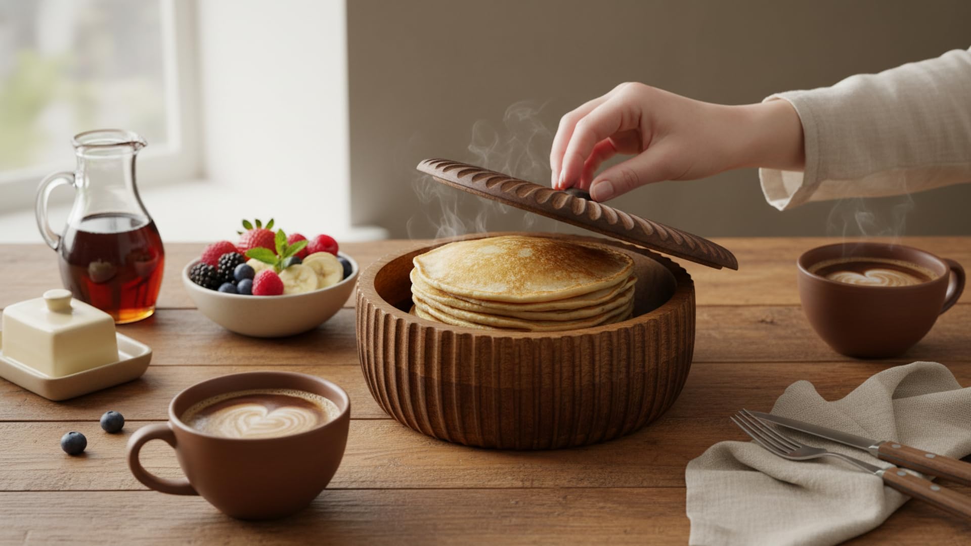 Handgefertigter mexikanischer Tortilla-Stövchenkorb aus Holz indischer Chapati-Roti-Brothalter Box Pfannkuchen-Keeper-Serviergeschir Hot Pot Auflaufform Deckel Home Küche Essdekor, Antik braun 23 x 9