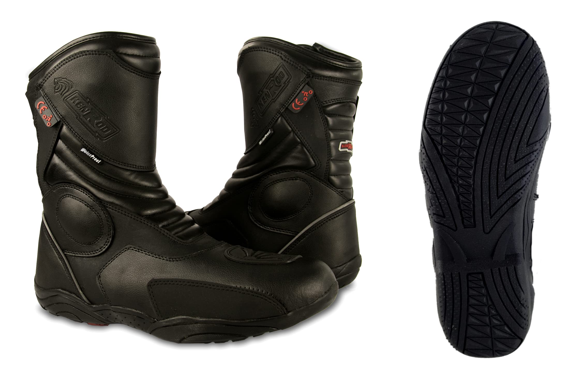 Zerimar Motorrad Lederstiefel - Stiefel Motorrad Leder - MotorradSchuhe Leder - Motorradstiefel - Motorradstiefel mit Schutz