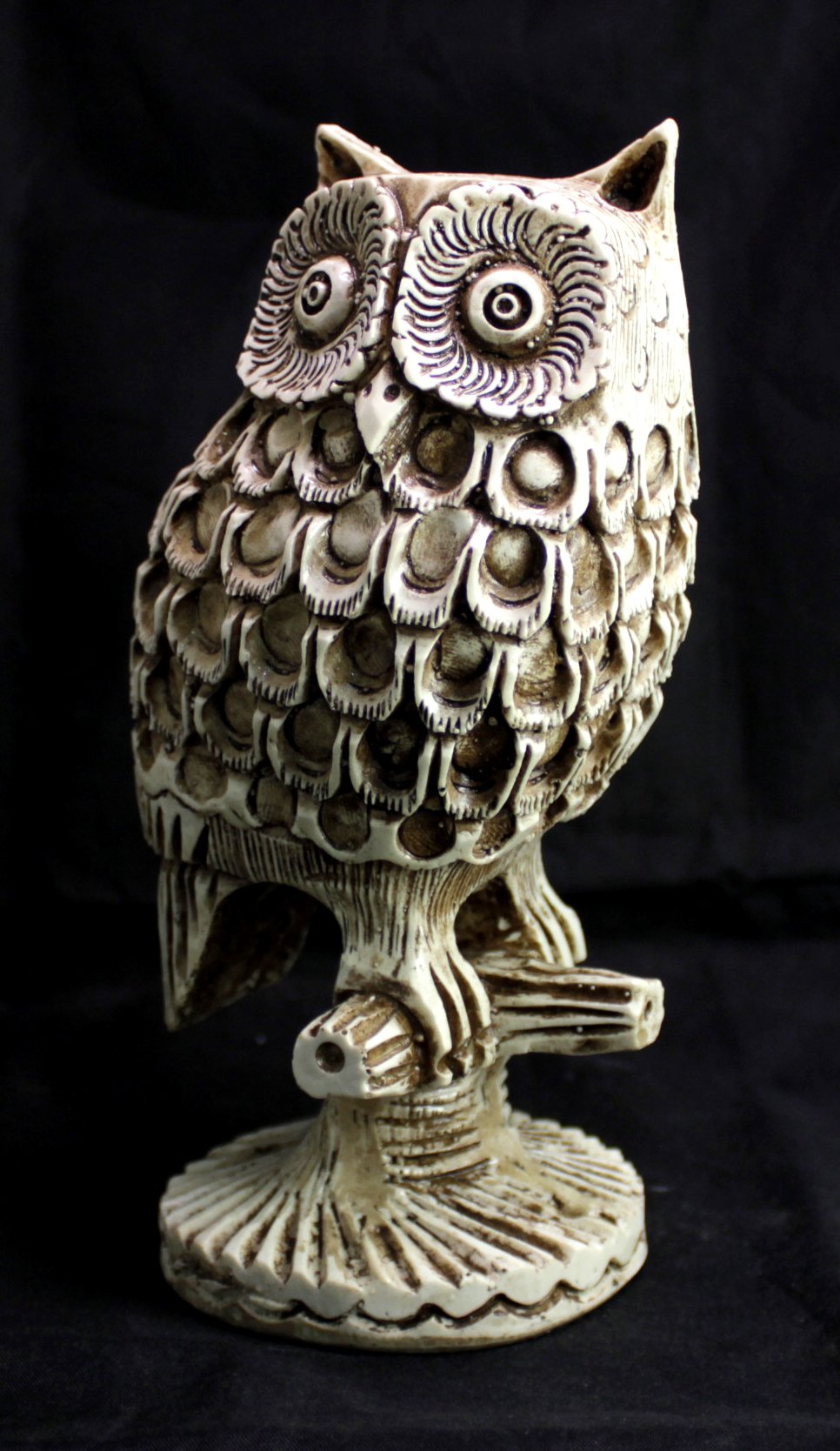 Hand Carved Indian Owl Resin Idol Sculpture Statue Size 6"x 2.7"