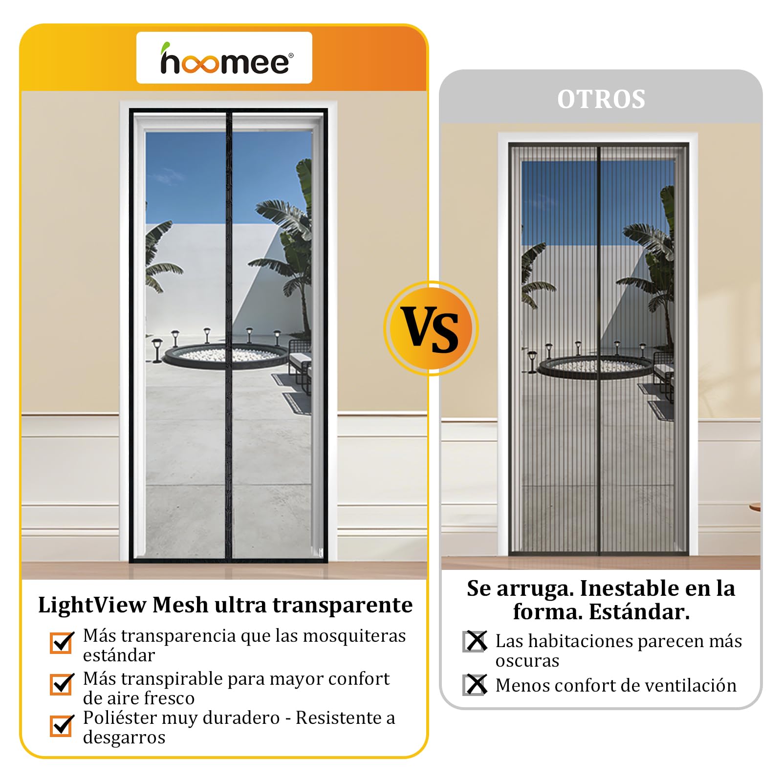 HOOMEE Mosquitera para Puerta, 80x210CM- Cortina Magnética para Puertas de Balcón o Terraza, Tejido con Fuertes Imanes para un Autocierre, Fácil Instalación sin Taladrar (Negro) — view 7