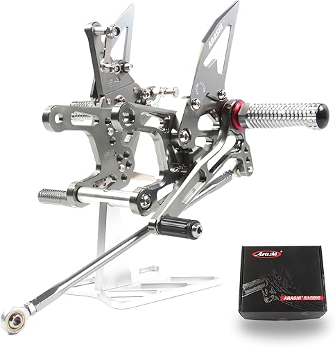 Miniatura 82 de Arashi reposapiés para motocicleta, accesorios ajustables, juego de reposapiés traseros Negro