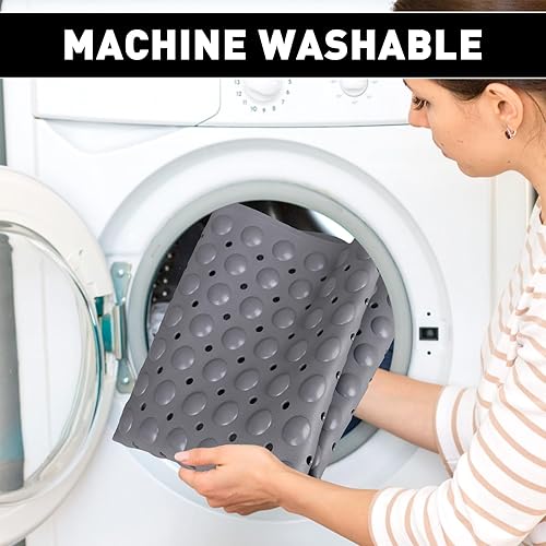 Miniatura 6 de Alfombrilla de ducha antideslizante 35.4 x 23.6 pulgadas, alfombrillas de ducha extra grandes de TPE para ducha interior, cabina de ducha