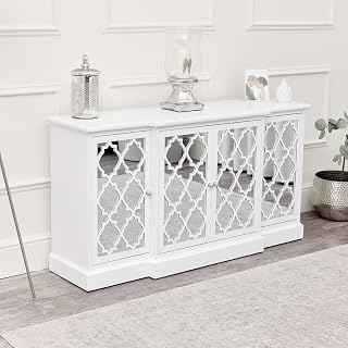 Melody Maison Large White Mirrored Sideboard - Sabrina White Range