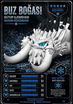 Mega Boy Beyaz Buz Ejderhas  Hareketli Fig r - Hareketli Eklemli Oyuncak Ejderha Fig rleri