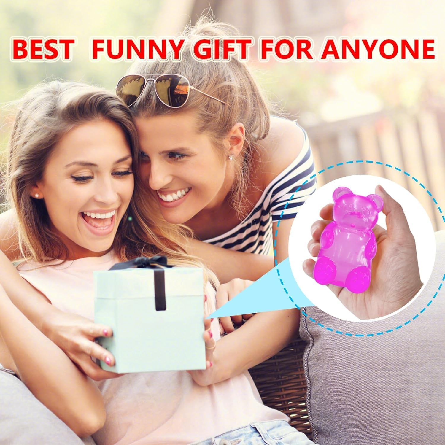 5PCS Valentines Day Gummy Bear Toys |Sugar Filled Bear Squishy Toys|Gel Ultra Squishies High Density Squeeze Balls | Valentine's Party Favors Classroom Prize Party Favors Toys Tall 3.5 Inches