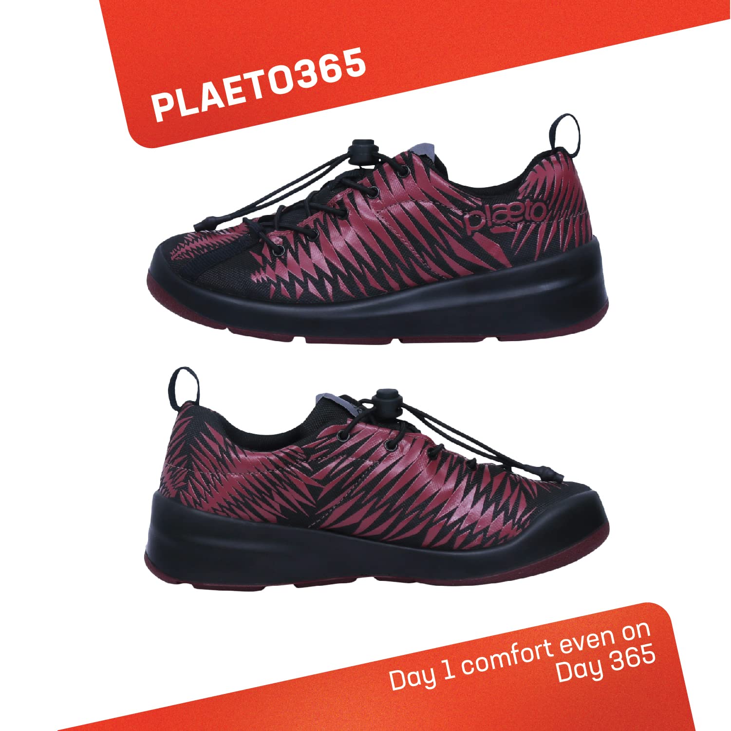 Plaeto Kids Ivy Unisex Sports Shoes Black/Burgundy, 13C 2