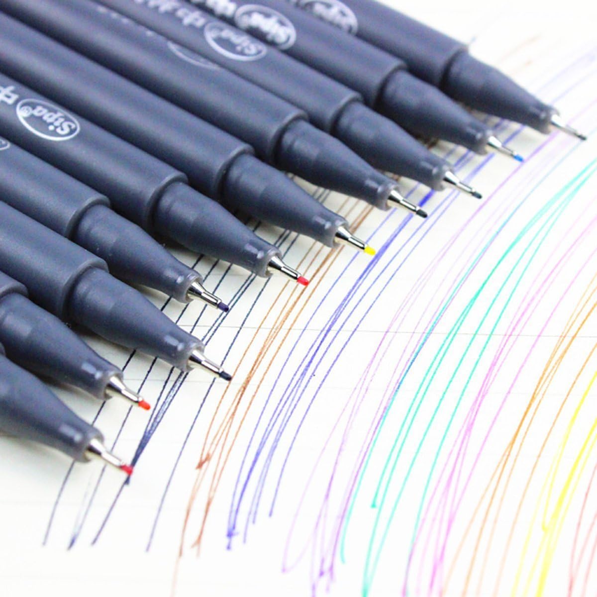 Colorful Pen TXLOVE Fineliner Color Pen Set, 0.38mm Colored Fine Liner Sketch Drawing Pen, Porous Fine Point Markers Perfect for Coloring Book and Bullet Journal Art Projects,10 Assorted Colors
