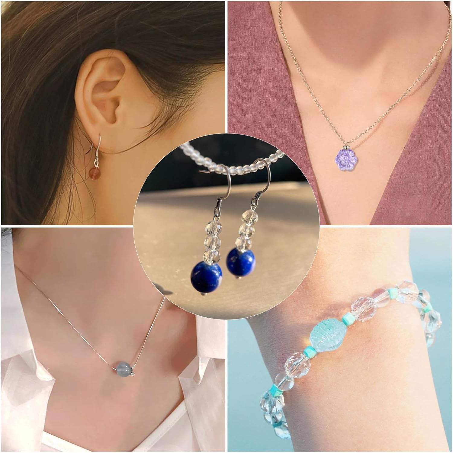 Songxi Glass Beads for Bracelets, Assorted Beads for Jewelry Making, Arts and Crafts, Decorative Hobby Artistry, Crystal, Birthday Decoration for Adult Teen Loose Colorful Container 160 G（0.35 Pound） - Image 6