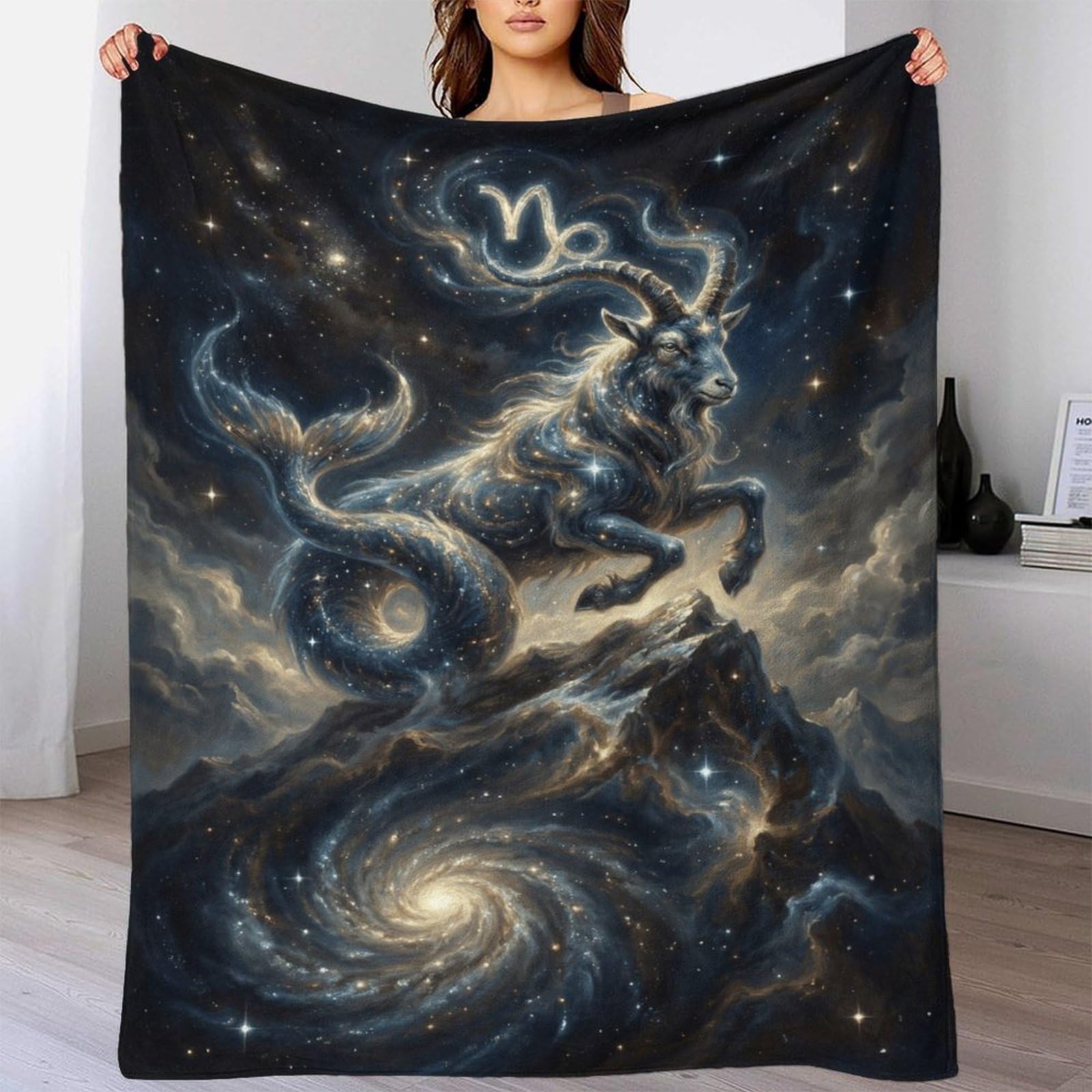W7C8U2X3 Capricorn Zodiac for for Warm Throw Blanket, Bedroom Sofa Couch
