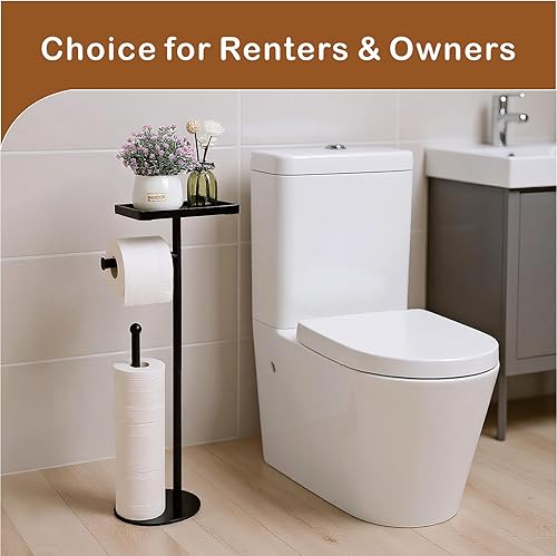 Miniatura 3 de Kingmate Soporte de papel higiénico de granja con reserva de 4 rollos, soporte independiente para rollos de papel higiénico para baño, opción