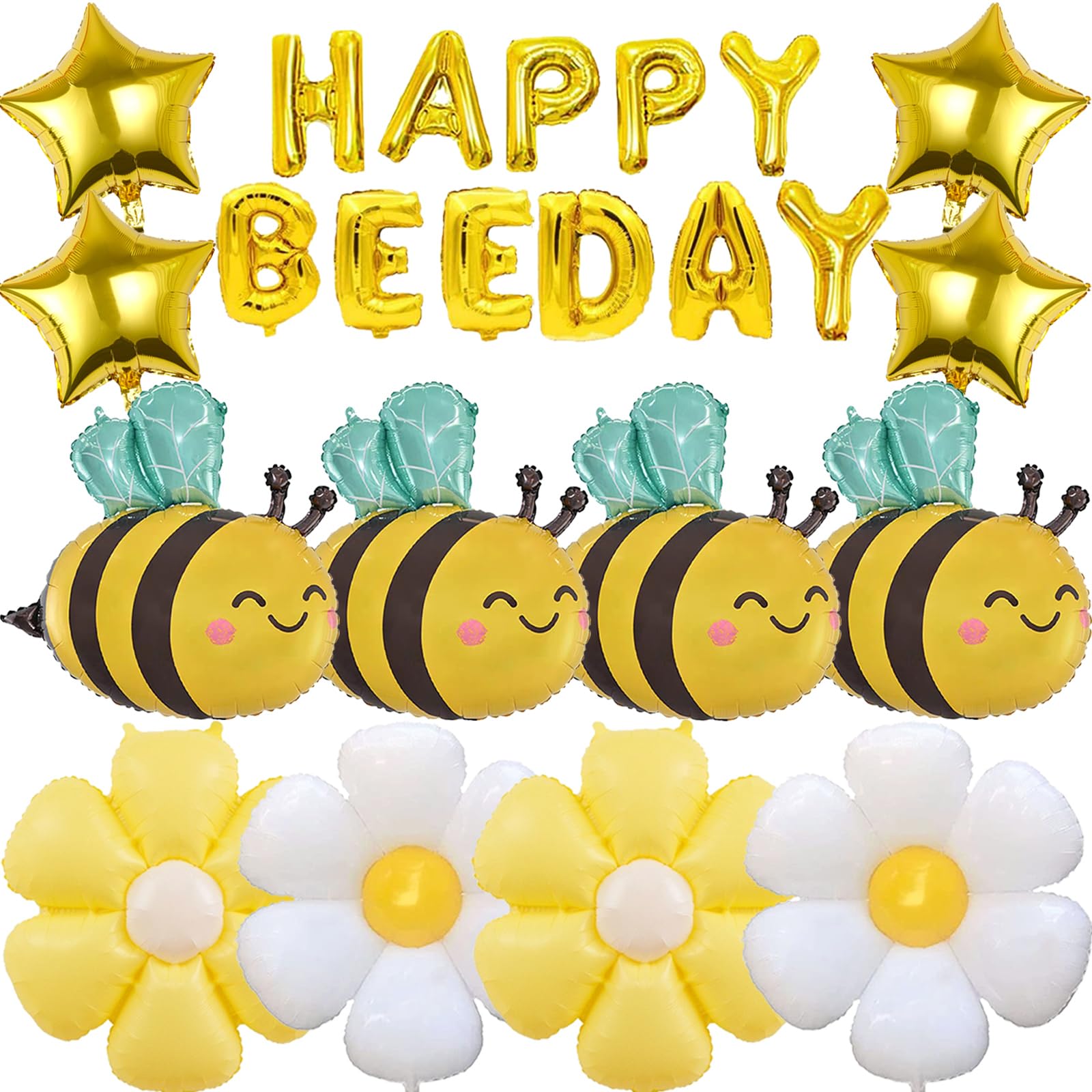 Bee Balloons Daisy Flower Balloon Arch Kit Insect Bug Spring Garden