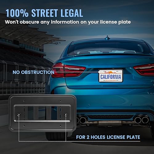 Miniatura 9 de EWAY Slimline - Soporte para placa de matrícula delantera y trasera para matrícula de automóvil universal de EE. UU., resistente de grado premium,