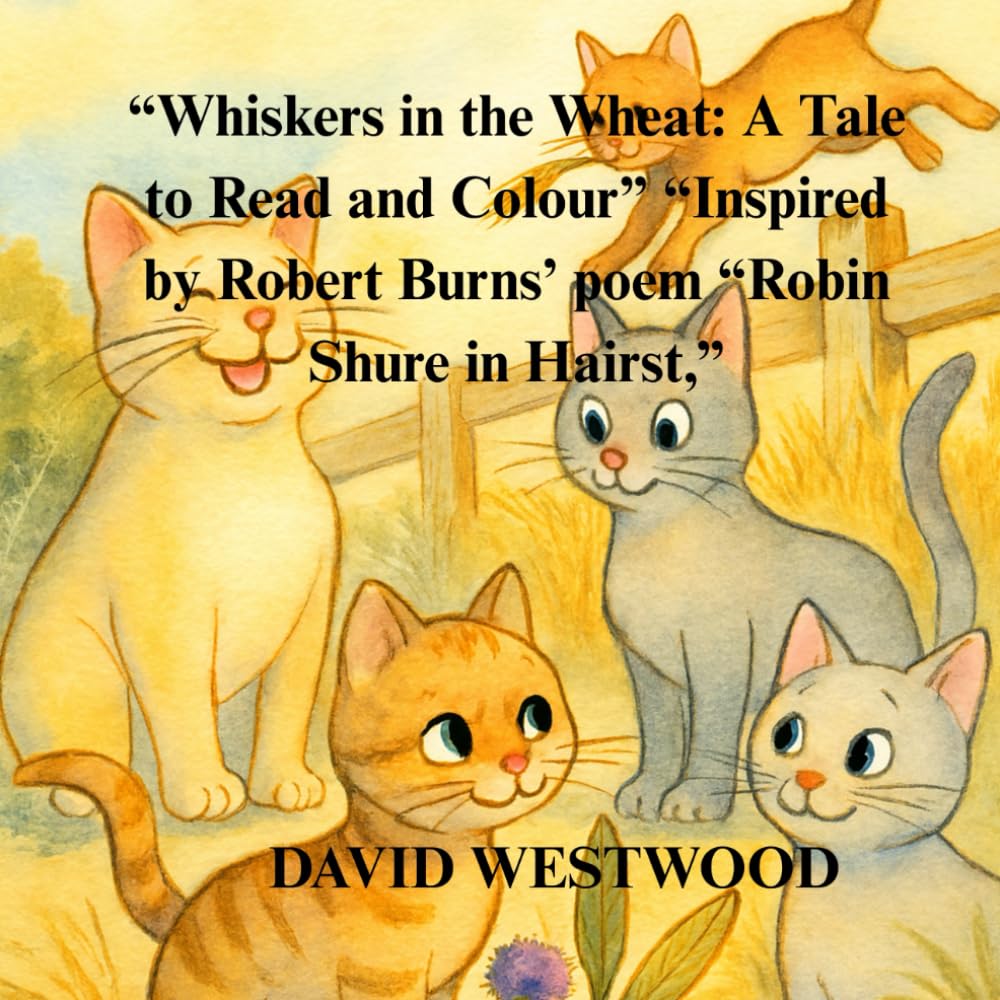 “Whiskers in the Wheat: A Tale to Read and Colour” “Inspired by Robert Burns’ poem “Robin Shure in Hairst,” (Robert Burns for children)
