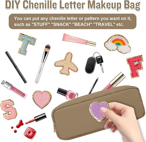 Miniatura 7 de izuzta Bolsa de maquillaje de nylon organizador lindo viaje Preppy bolsa de monedas cosmética, Caqui