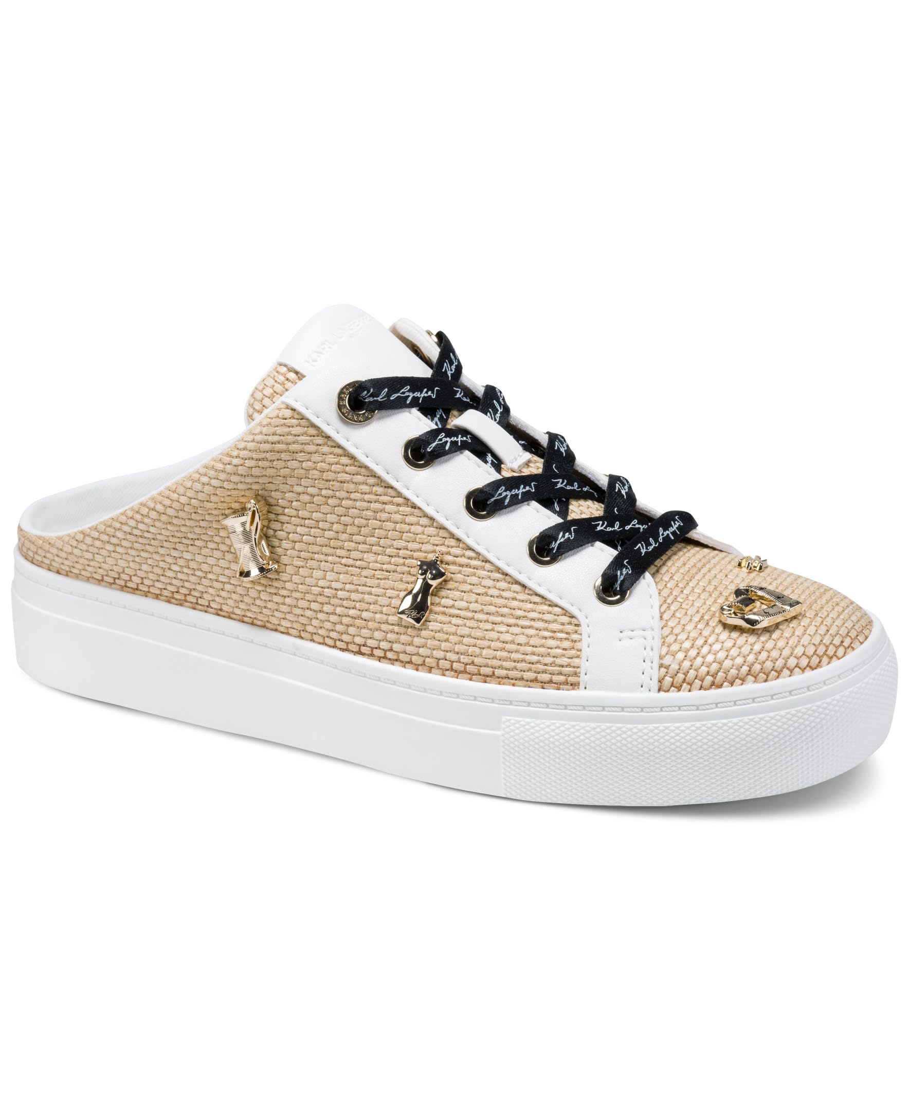Karl Lagerfeld Women's Cambria Slip on Sneaker Mule with Pins
