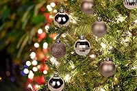 Vista 7 de Adornos de Navidad marrones de 1.57 pulgadas para árbol de Navidad, 36 piezas de mini esferas inastillables, decoración de árbol de Navidad, bolas