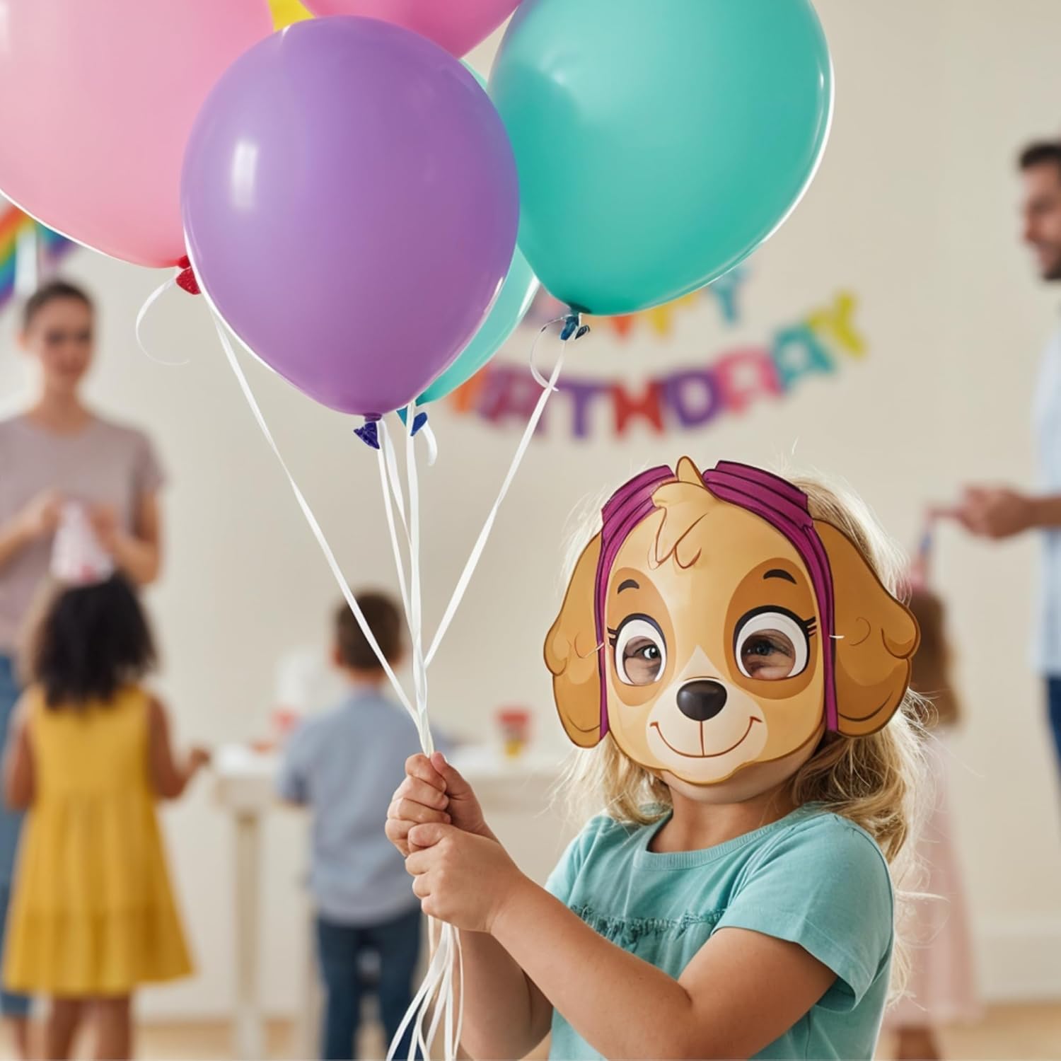 Unique Paw Patrol Party Masks | 24 Count | For Kids Birthday Party Favors and Decorations | Officially Licensed | includes Checklist