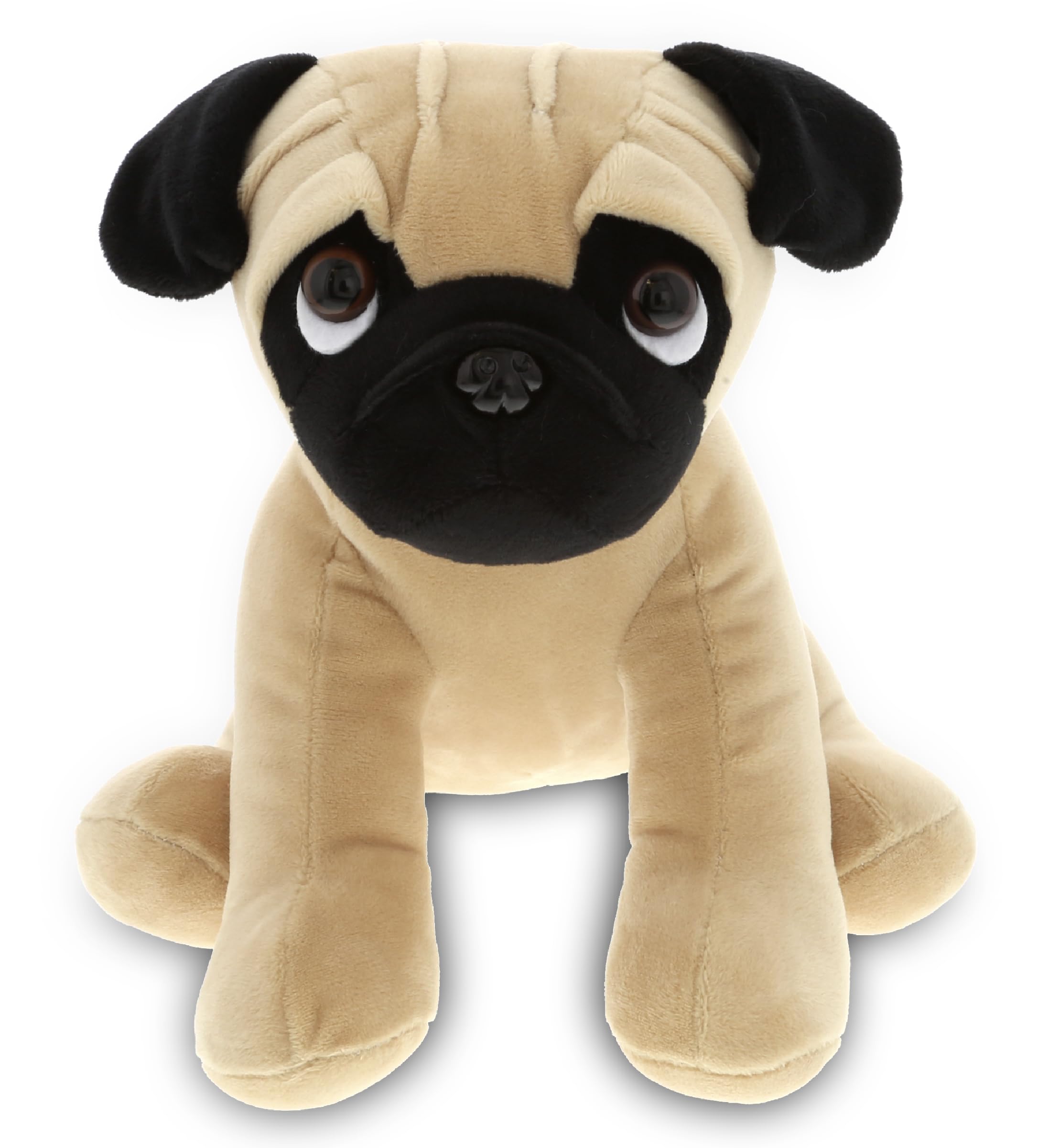 DolliBu Sitting Pug Stuffed Animal Dog Plush Toy, Kids & Adults Huggable Puppy Cuddle Gifts, Cute Stuffed Animals for Toddler & Baby First Teddy Bear - 8 Inches