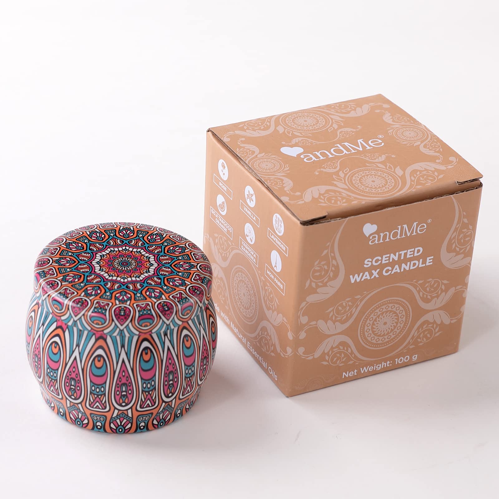 & ME Andme Votive Candles | Aesthetic Soy Wax Candles For Home Decor | Scented Gifts - Home Fragrance Jar With Aroma Candle - Tin Jar - Fragrance- - Bedroom Decor | Fumato Pink