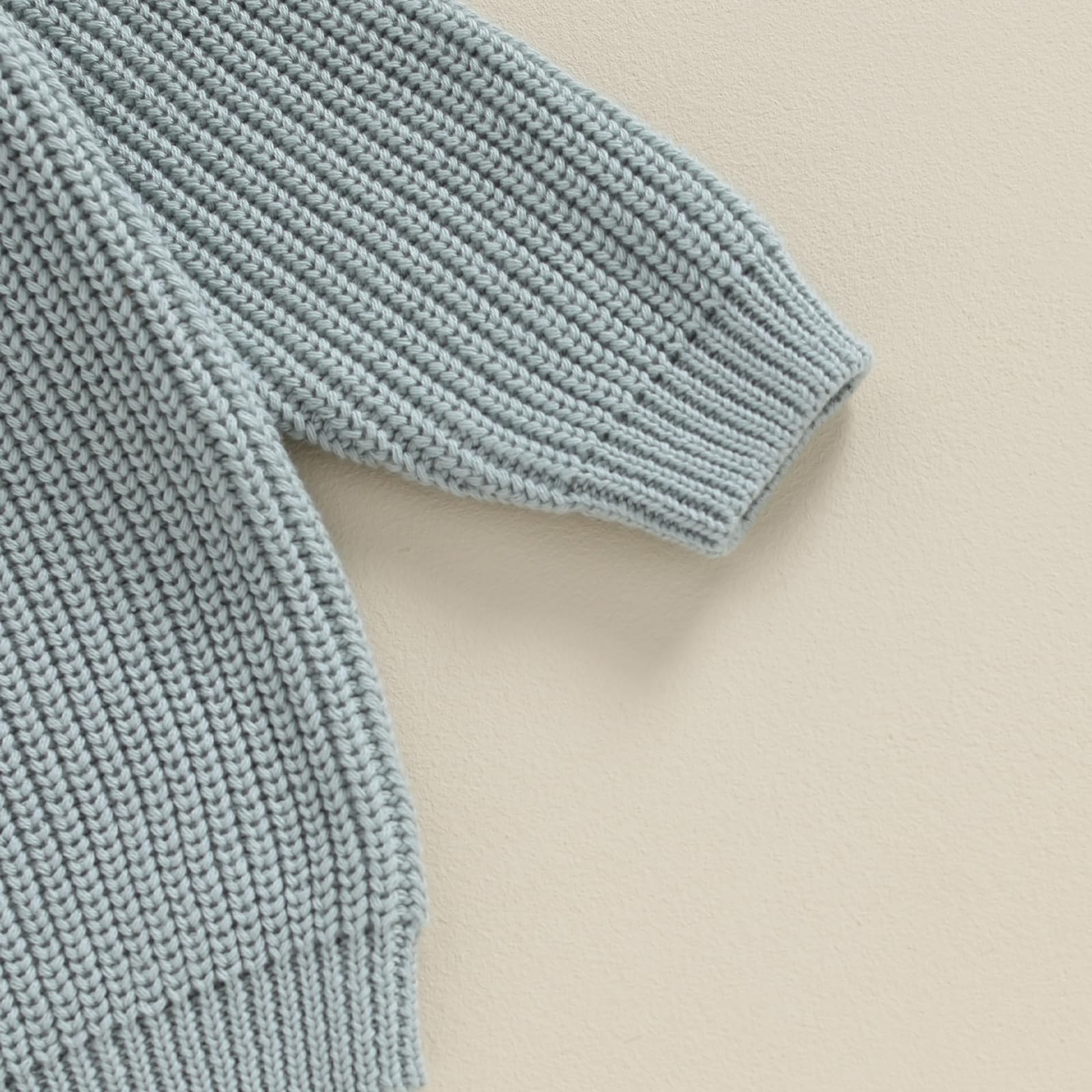 Baby Girls Boys Sweater Solid Color Long Sleeve Crew Neck Knit Pullover Warm Sweater Toddler Clothes Knitwear Baby Jumpers Tops Casual for Fall Winter — view 6
