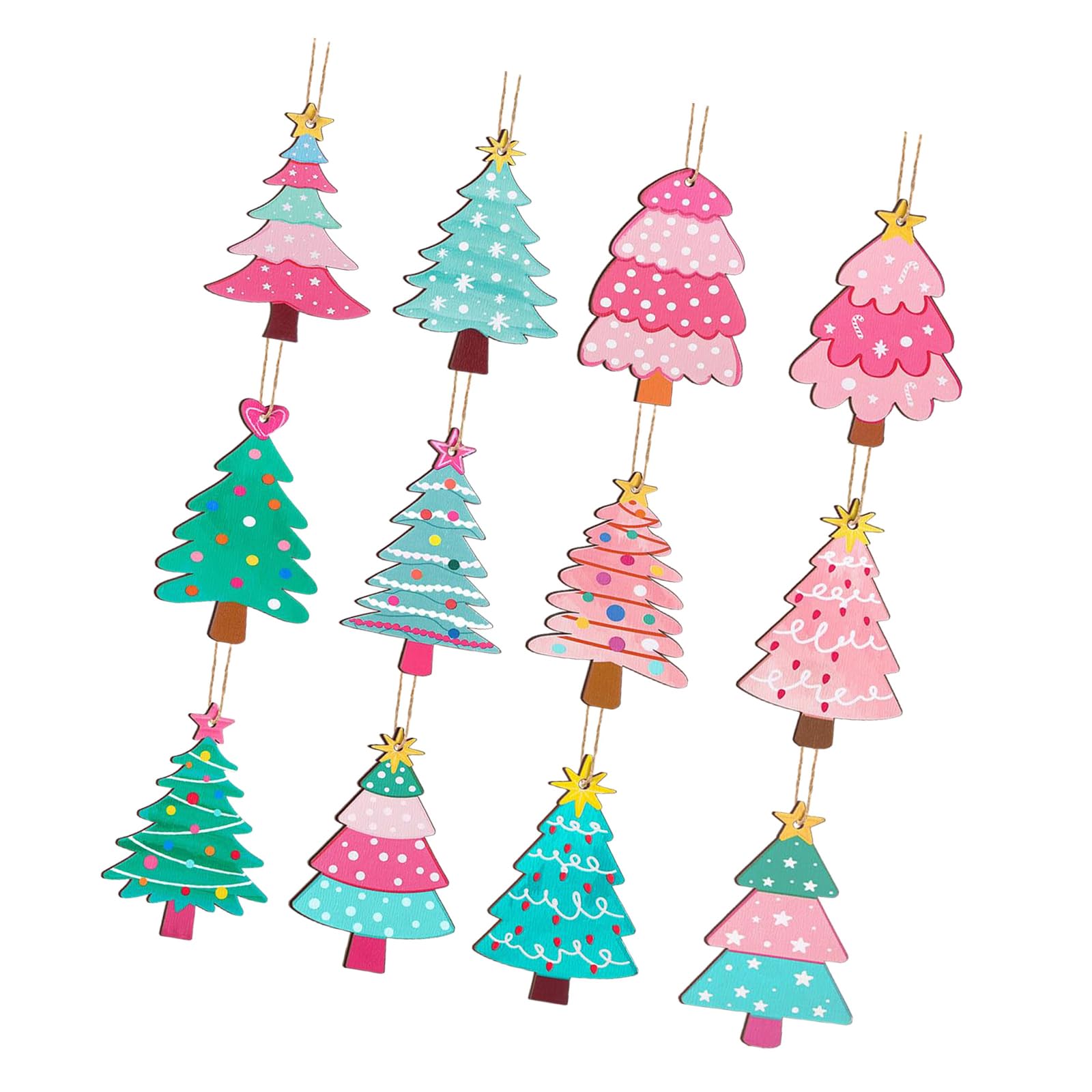 carotoe Handcrafted Wooden Christmas Ornaments, Natural Holiday Decor for Tree, & Home Festive Styling Wooden Christmas Tree Ornament