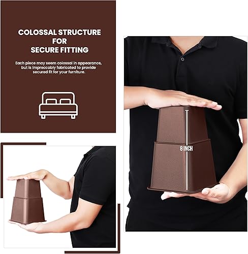 Miniatura 3 de Utopia Bedding Elevadores ajustables para muebles de cama, altura de 3, 5 u 8 pulgadas, elevadores resistentes para camas, soporta hasta 1300 libras