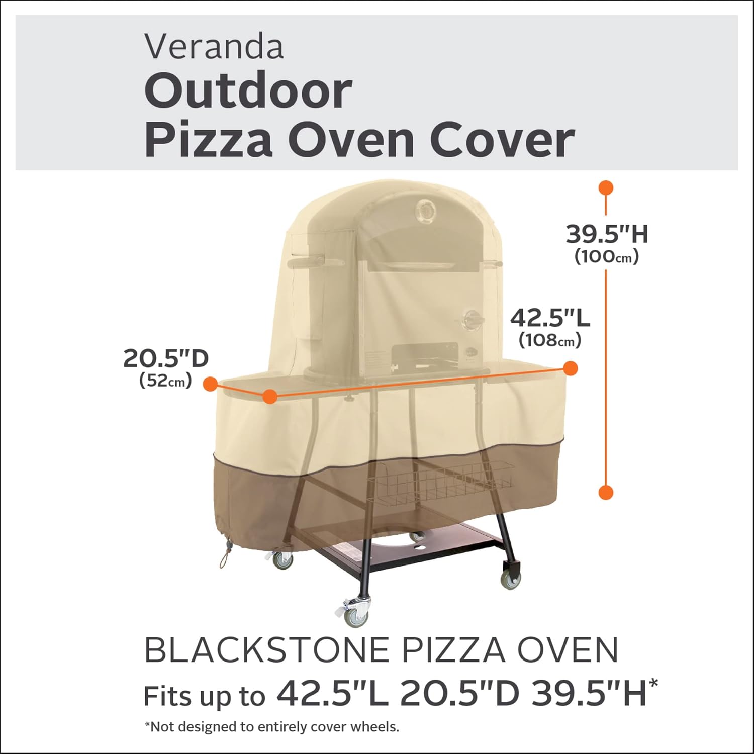 Classic Accessories Veranda Water-Resistant 42.5 Inch Blackstone Outdoor Pizza Oven Cover