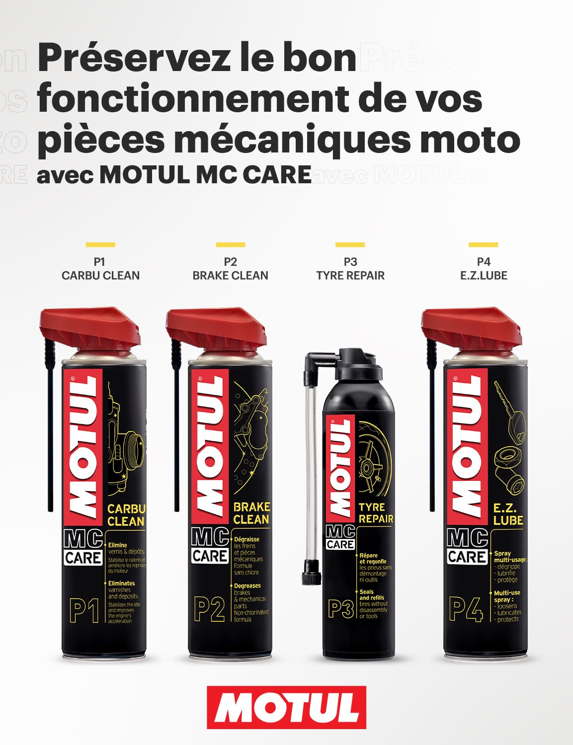 Motul - Pulitore per Carburatori Moto - Aerosol - Dissolve Ogni Deposito, Vernice o Gomma - Azione Rapida e Potente - Facile Utilizzo - MC Care Carbu Clean P1-400 ml