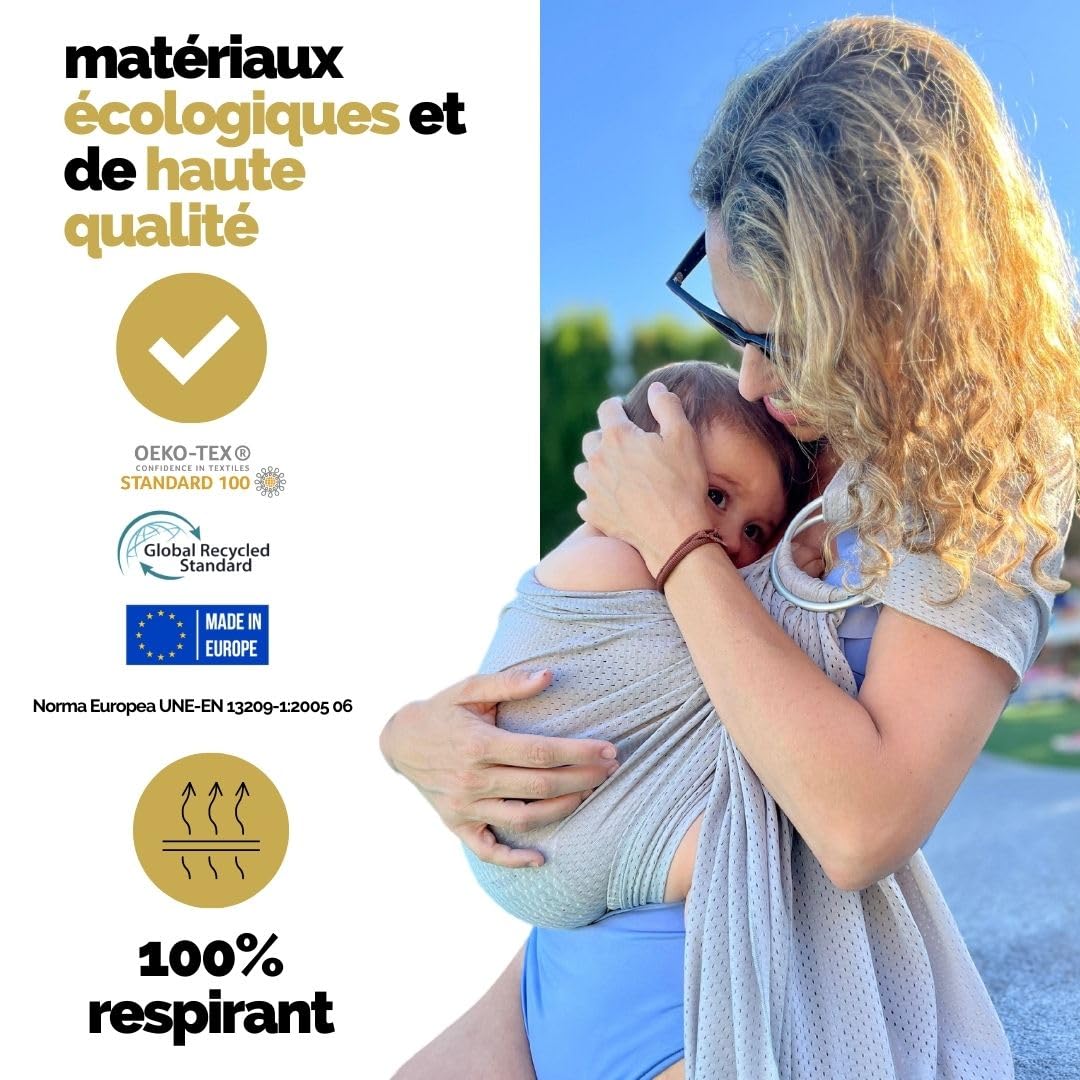 Amarsupiel | Porte-bébé à eau | Séchage ultra rapide | Porte-bébé ergonomique | Certifié OEKOTEX | Fabriqué en Espagne | Facile à utiliser