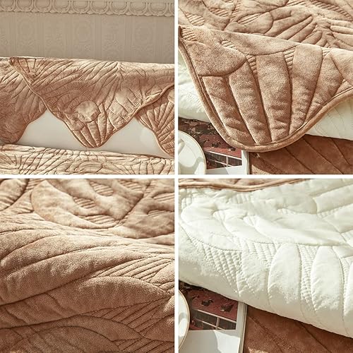 Miniatura 8 de vctops Juego de 2 fundas de almohada de felpa de terciopelo para granja, con hojas de palma, fundas de cojín suaves y peludas para sofá, cama