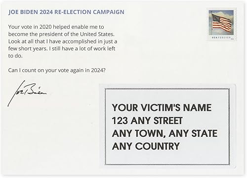 Miniatura 4 de Paquete de 25 postales de broma a granel  Joe Biden Gracias por tu voto en 2020 y 2024  Bromas chistes prácticos Gags Venganza Odio Correo  Envíalos