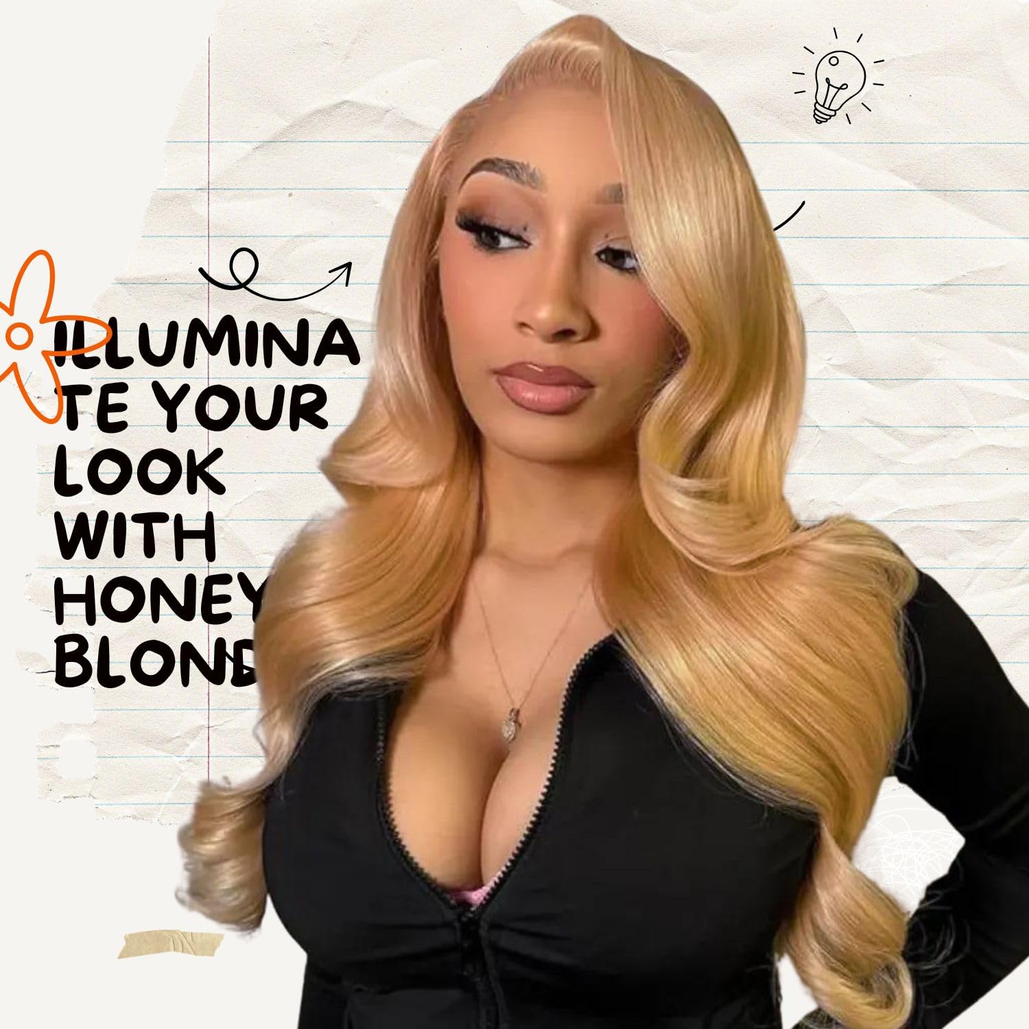 #27 Honey Blonde Bundles with closure 4X4 Human Hair Body Wave, Color 27 Golden Blonde Bundles with 4x4 HD Lace Closure Free Part 13A 100% Virgin Hair Double Weft Deal Bundles 16 18 20+16 Inch