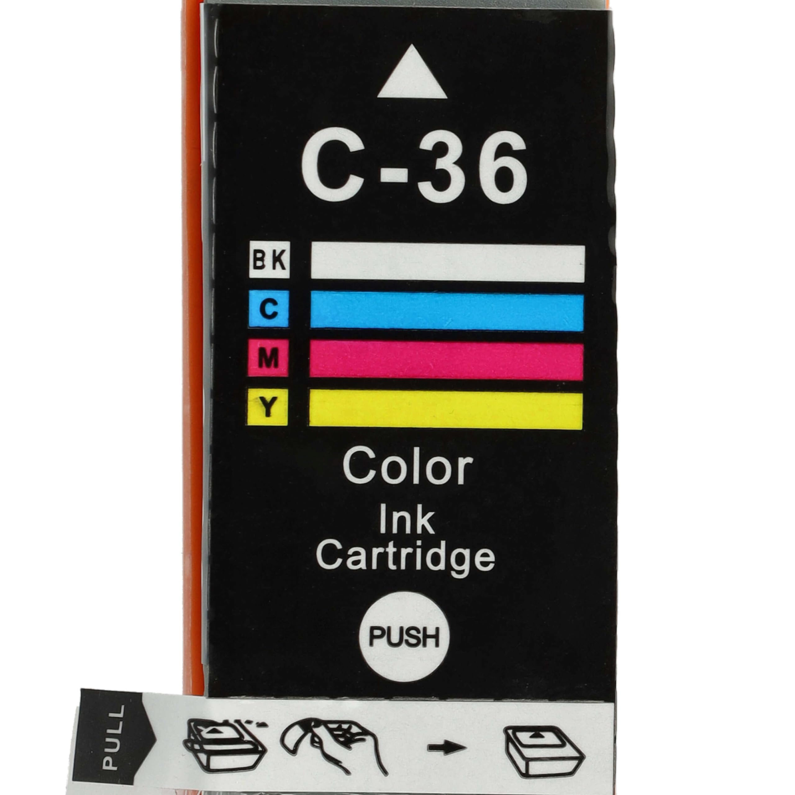 vhbw 10x Tintenpatronen Ersatz für Canon CLI-36C | CLI-36, PGI-35, PGI-35BK für Drucker (Kompatibel)